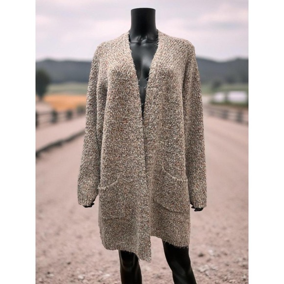 Torrid Boucle Knit Open Front Longline Cardigan Sweater Pockets Plus Sz 4 - Picture 1 of 9